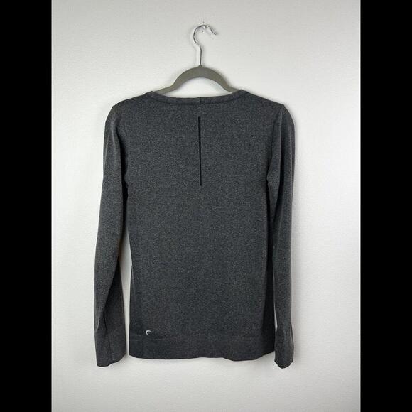 Zyia Active Performance Seamless Athletic Shirt Vented Long Sleeve Gray Womens M - Picture 7 of 8